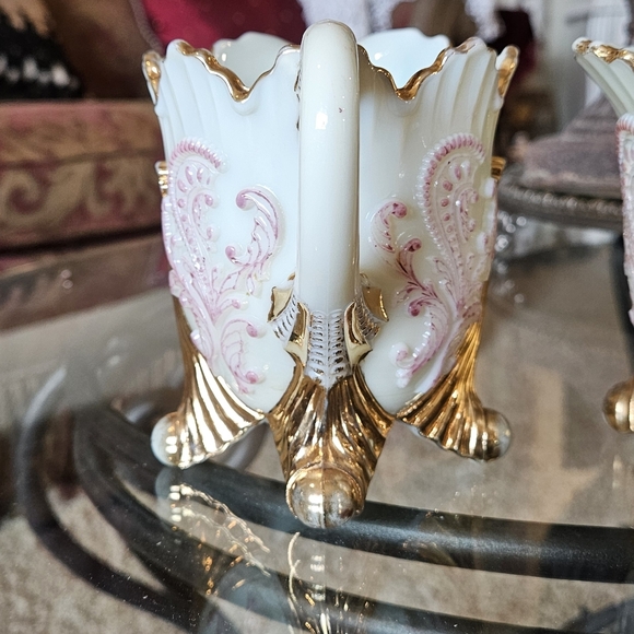 Northwood Inverted Fan Sugar Creamer Spooner Uranium Custard Glass Antique EAPG - Picture 4 of 16